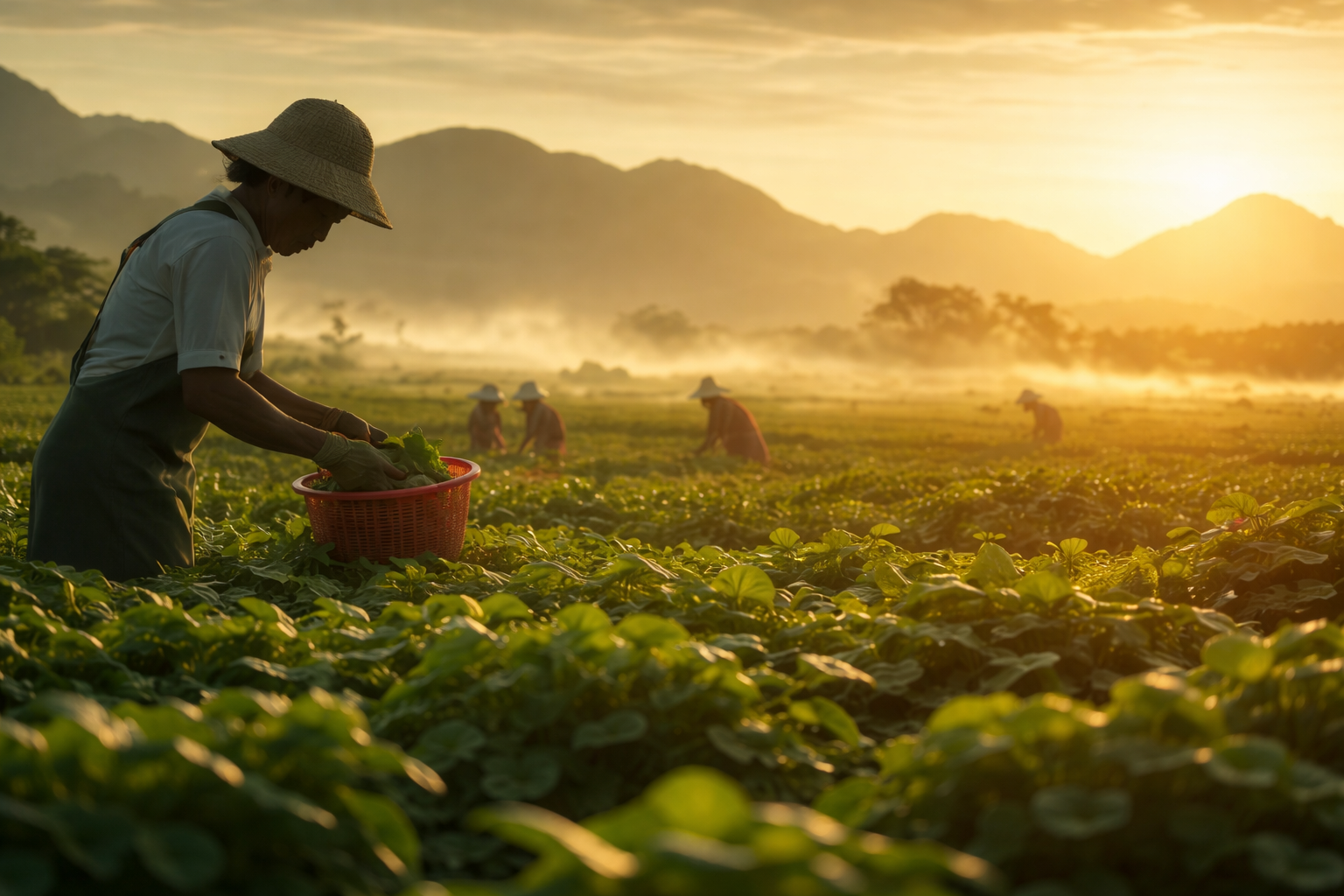 Lush green agricultural field